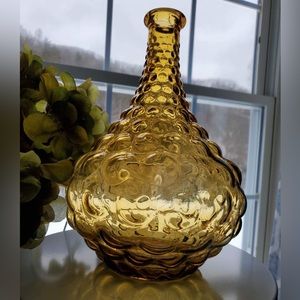 VINTAGE Amber Bubble Vase